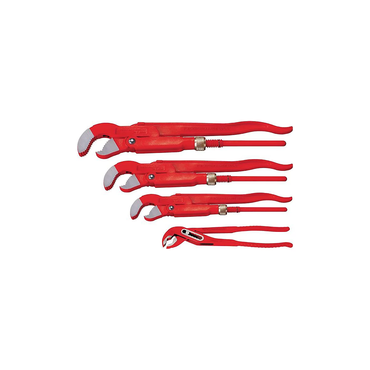 ROTHENBERGER Eckrohrzangenset Profi-Set 4, selbstklemmend, für Rohre 1'-10', 4-teilig