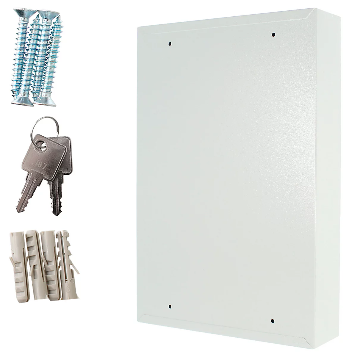 Rottner Armoire à clés à une porte S 64, serrure à cylindre, pour jusqu'à 64 clés, gris