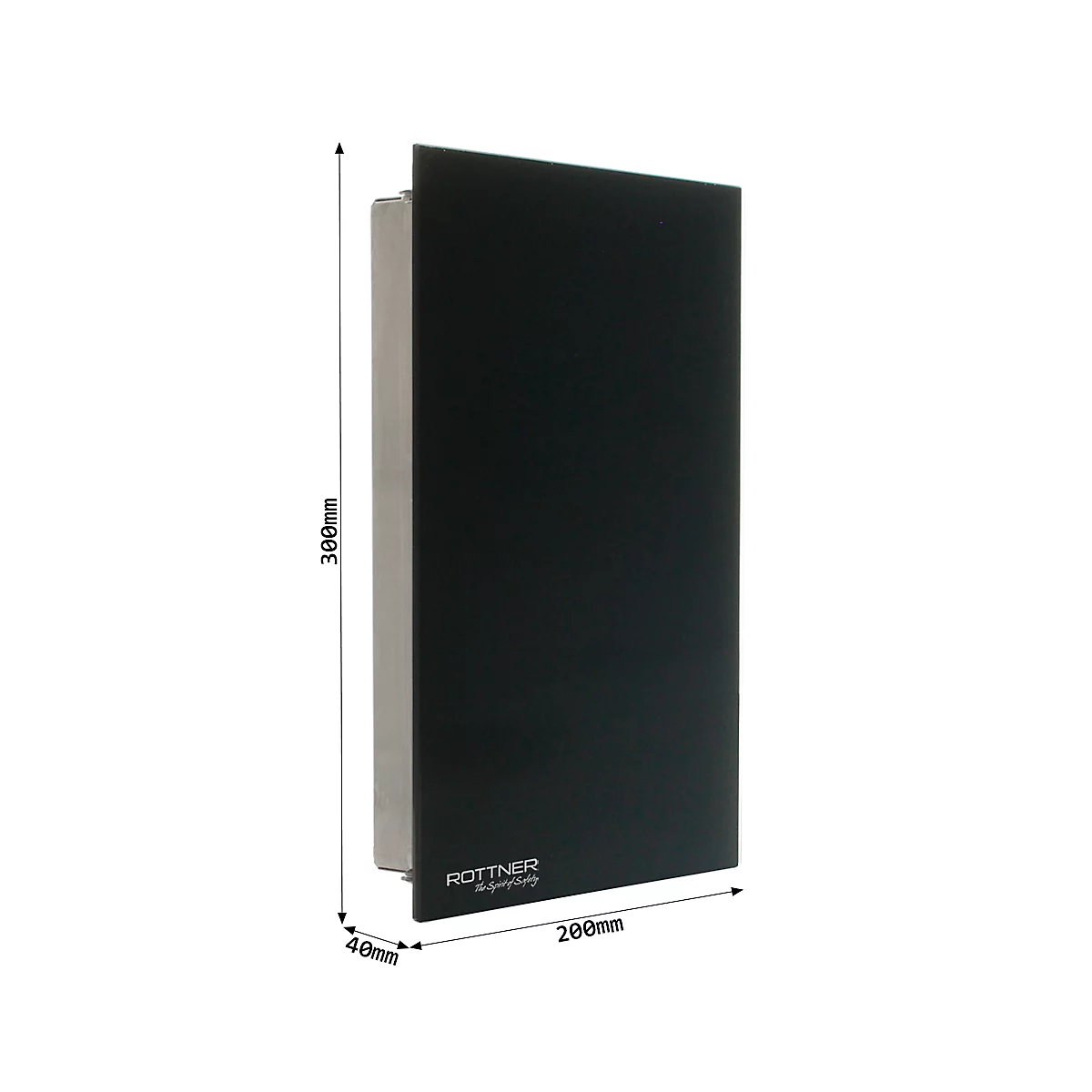 Rottner Armoire à clés Key Glass Black - acier inoxydable, 8 crochets, fermeture magnétique