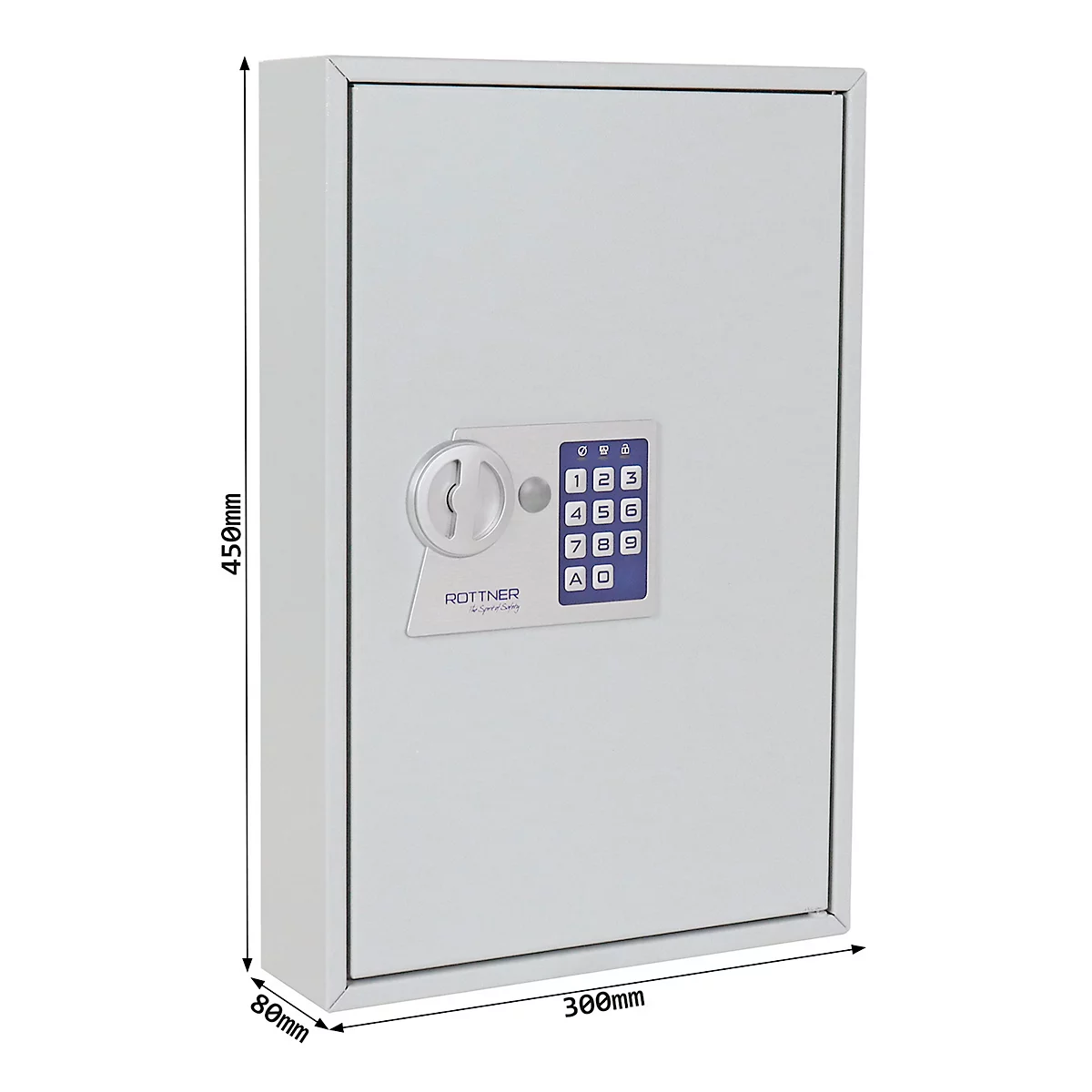 Rottner Armoire à clés S 64, serrure électronique, pour jusqu'à 64 clés, gris