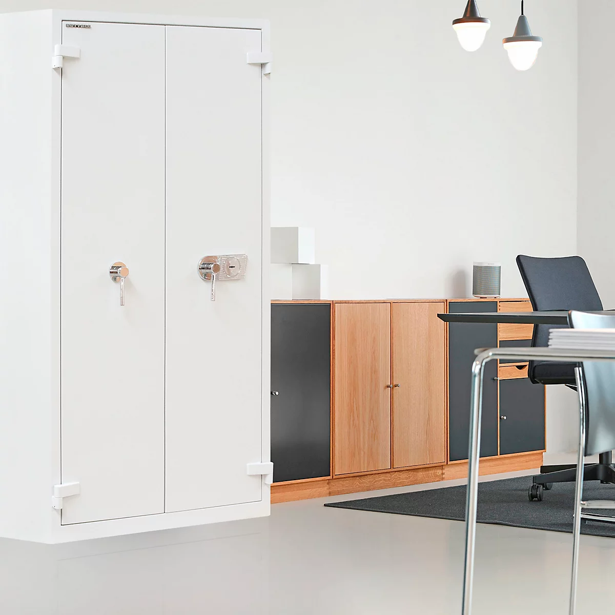 Rottner armoire de bureau en acier ignifugé Office 3 S-2 Fire Premium serrure à double panneton