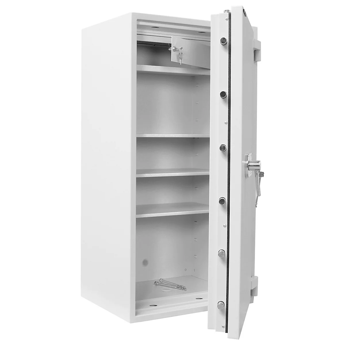 Rottner armoire forte Diamant Super Fire Premium DO130, 220 l, EN 3, protection anti-feu jusqu'à 30 min, 3 tablettes, serrure à double panneton, gris clair RAL 7035