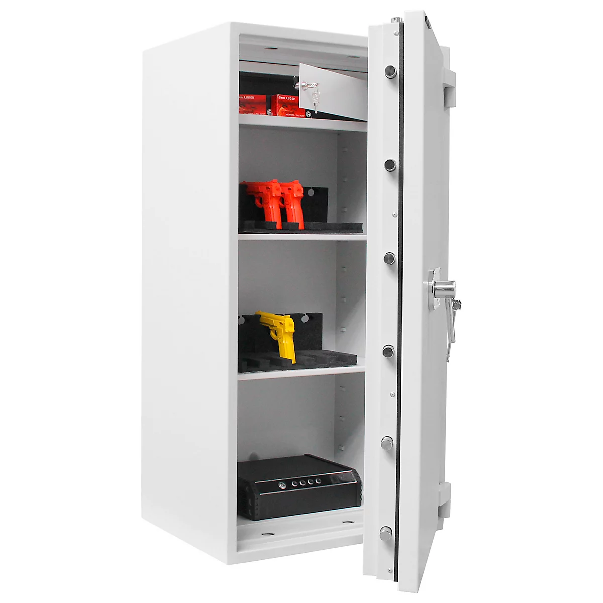 Rottner armoire forte Diamant Super Fire Premium DO130, 220 l, EN 3, protection anti-feu jusqu'à 30 min, 3 tablettes, serrure à double panneton, gris clair RAL 7035
