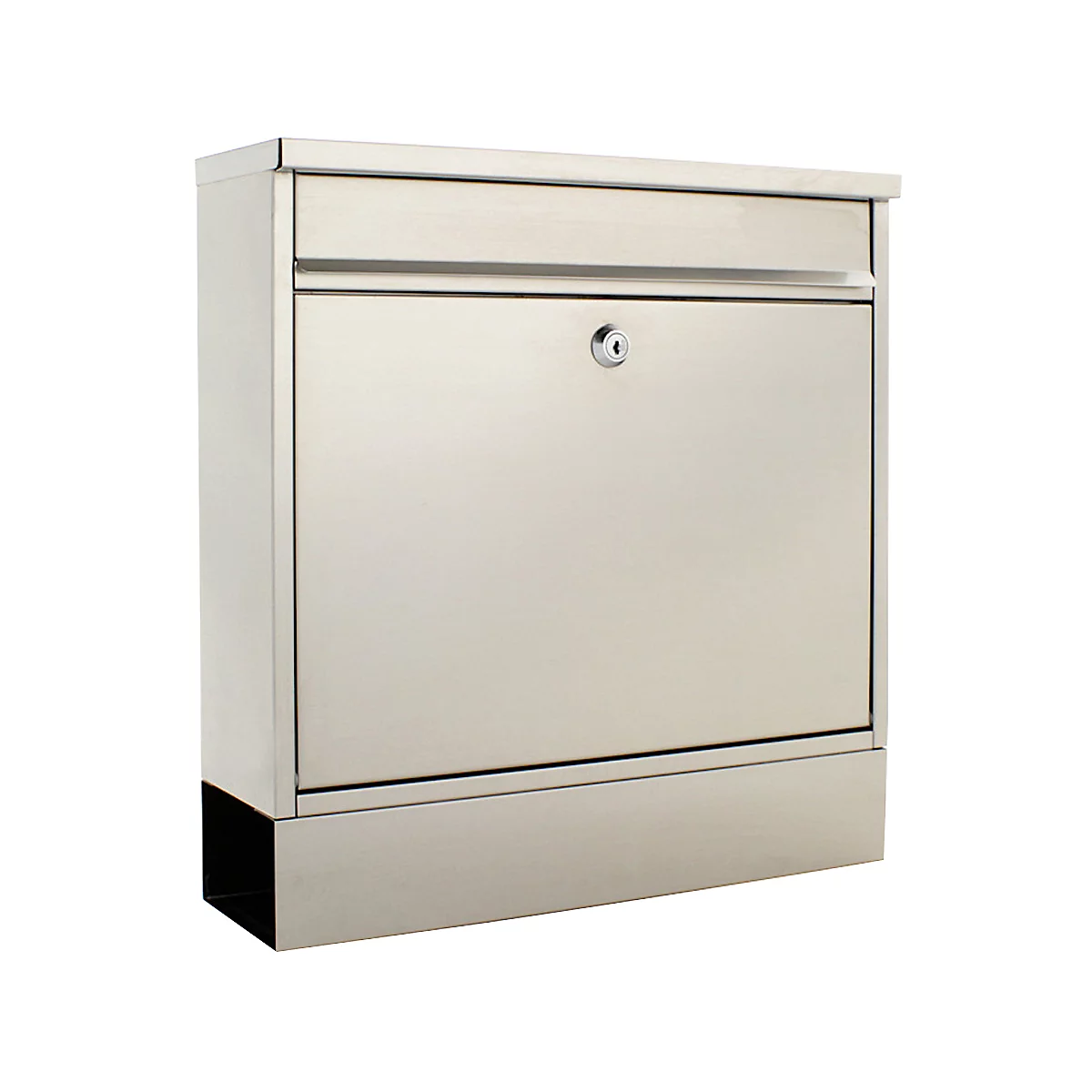 Rottner Boîte aux lettres Hochhaus II, montage mural, rouleau de courrier, serrure à cylindre, 2 clés, inox, L 360 x P 115 x H 380 mm, autocollant de chaleur accu inclus