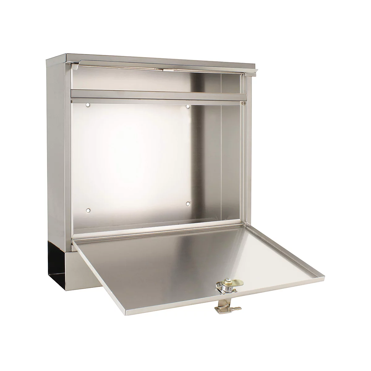 Rottner Boîte aux lettres Hochhaus II, montage mural, rouleau de courrier, serrure à cylindre, 2 clés, inox, L 360 x P 115 x H 380 mm, autocollant de chaleur accu inclus