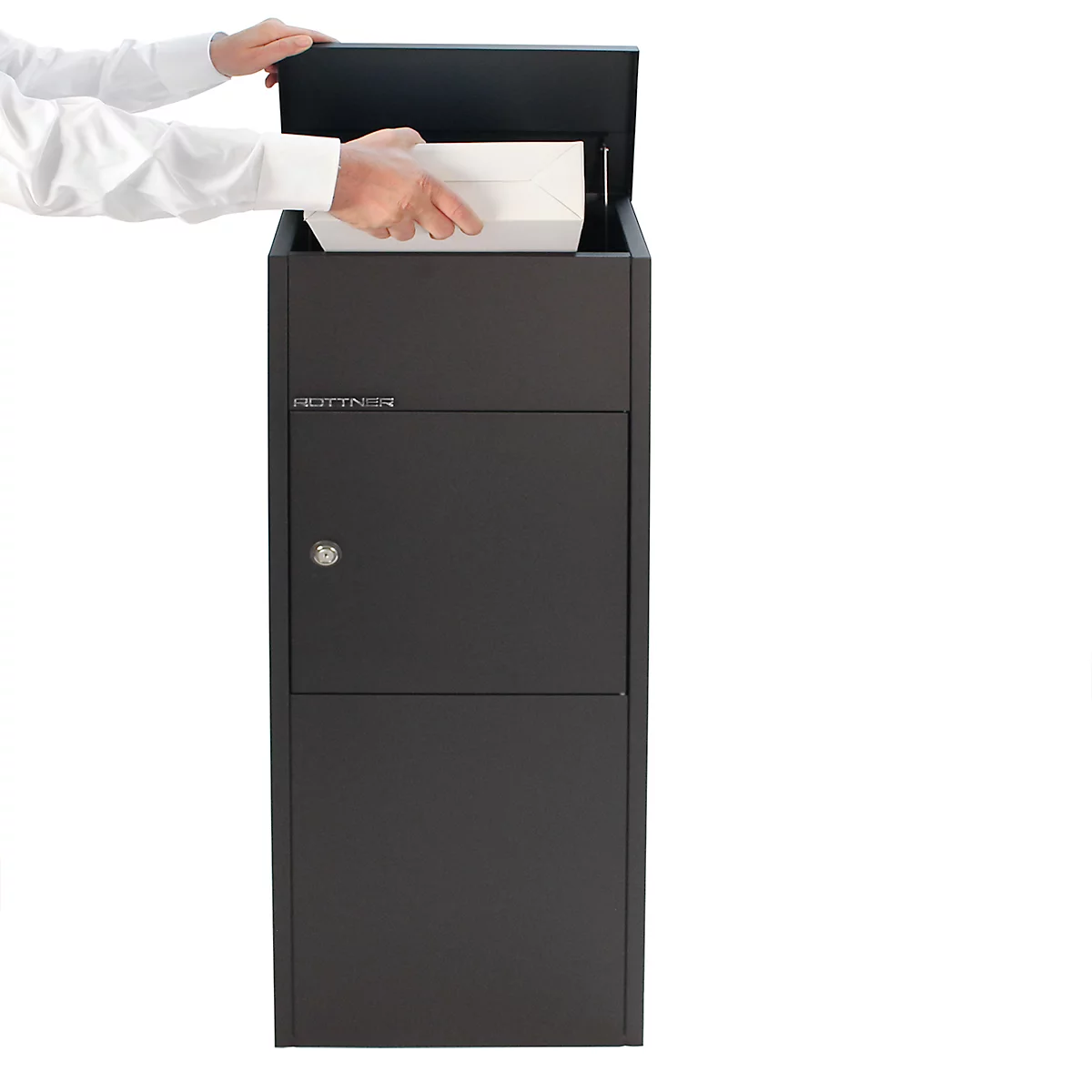 Rottner Boîte aux lettres pour colis Parcel Keeper 1000, pour colis L 310 x l 290 x H 155 mm, tôle d'acier vernie par poudre, noir
