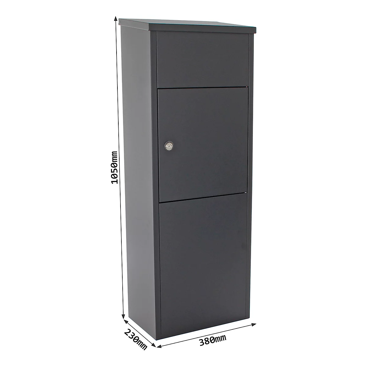 Rottner Boîte aux lettres pour colis Parcel Keeper 1000, pour colis L 310 x l 290 x H 155 mm, tôle d'acier vernie par poudre, noir