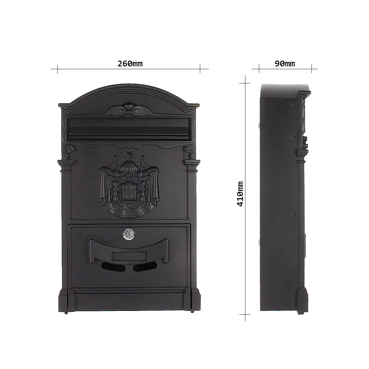 Rottner Briefkasten Ashford schwarz