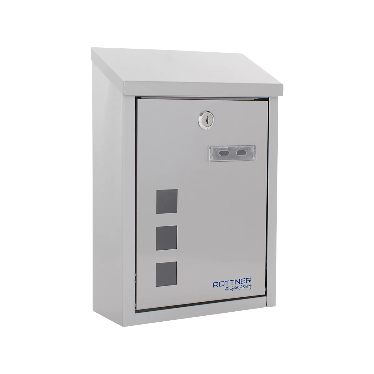 Rottner Briefkasten Casa Inox – Edelstahl, Schutzklappe, für A4-Format, Wandmontage