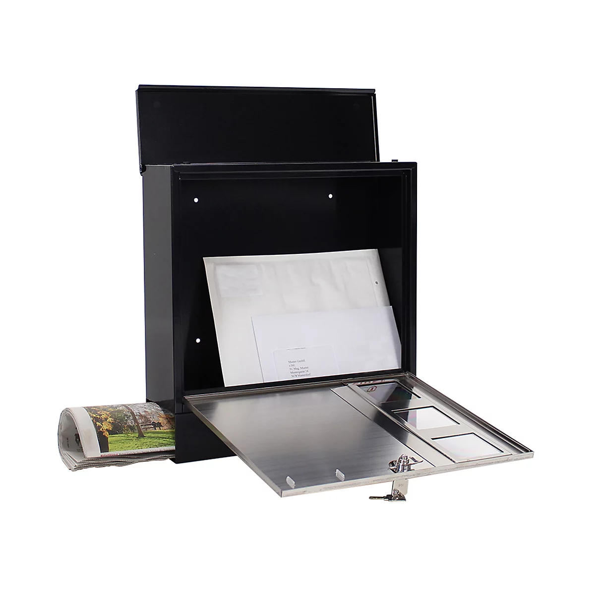 Rottner Briefkasten Design Mailbo x schwarz
