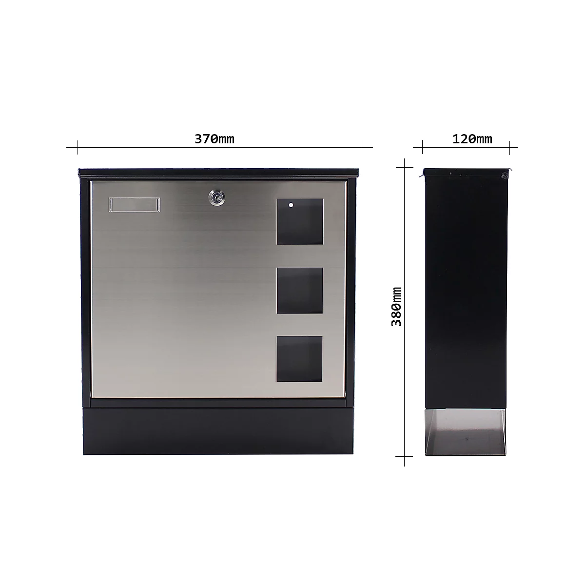 Rottner Briefkasten Design Mailbo x schwarz