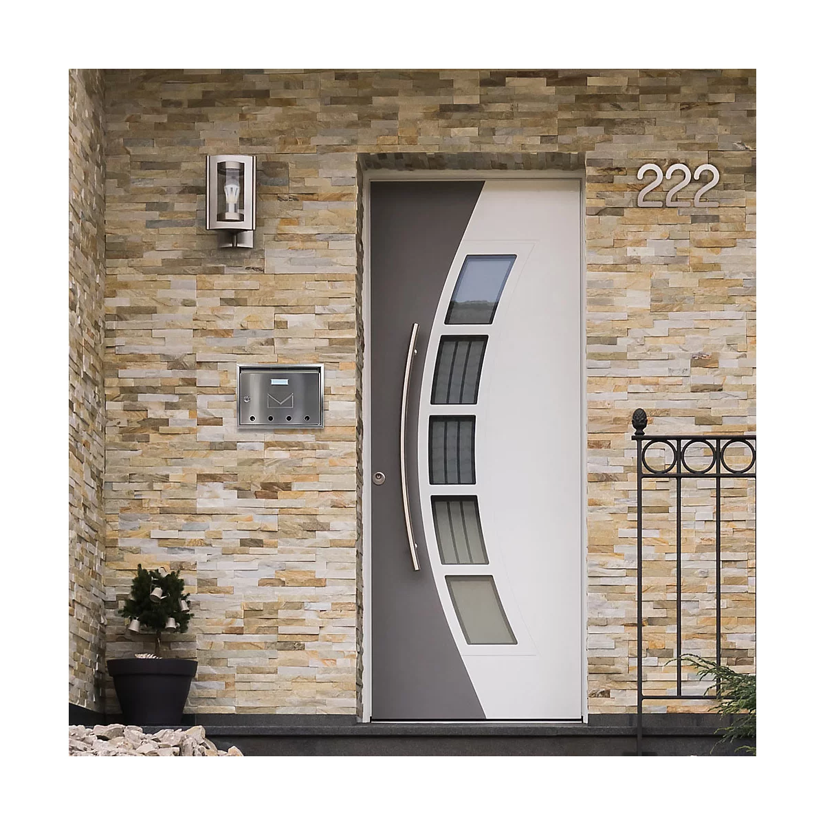 Rottner Briefkasten Imola, Wandmontage, Namensschlid, Sichtfenster, Zylinderschloss, inkl. 2 Schlüssel, Edelstahl, B 320 x T 60 x H 240 mm