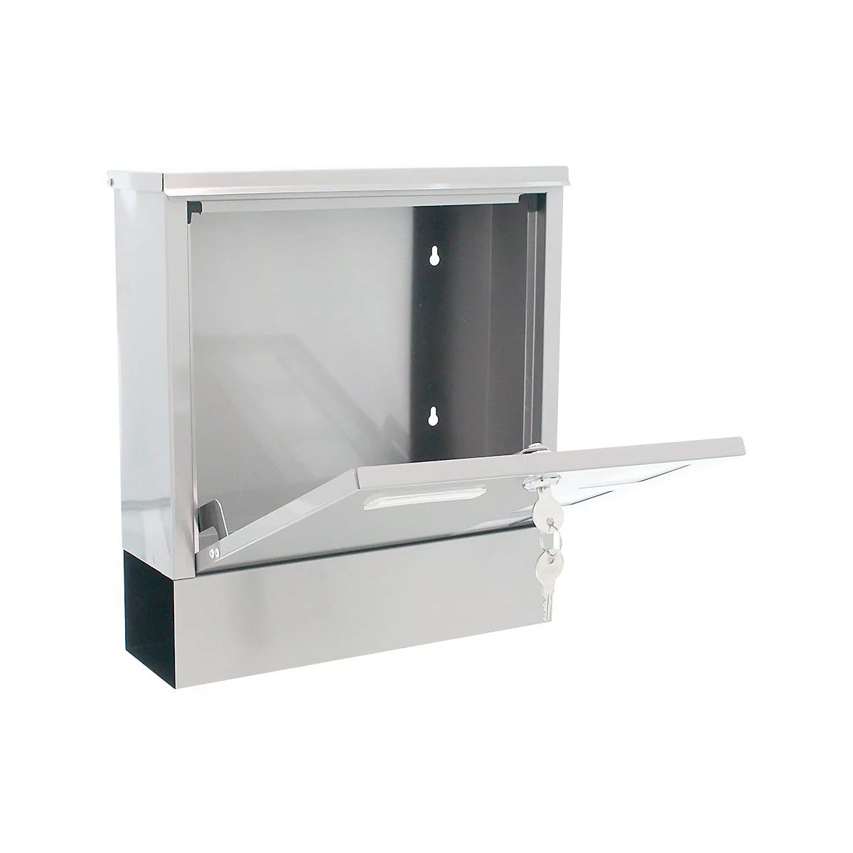 Rottner Briefkasten Lago Inox – Edelstahl, langlebig, mit Sichtfenstern und Zeitungsrolle