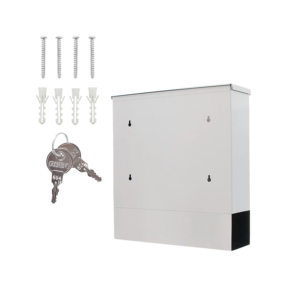 Rottner Briefkasten Lago Inox – Edelstahl, langlebig, mit Sichtfenstern und Zeitungsrolle