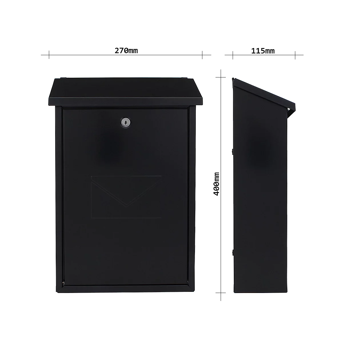 Rottner Briefkasten Parma Schwarzgrau