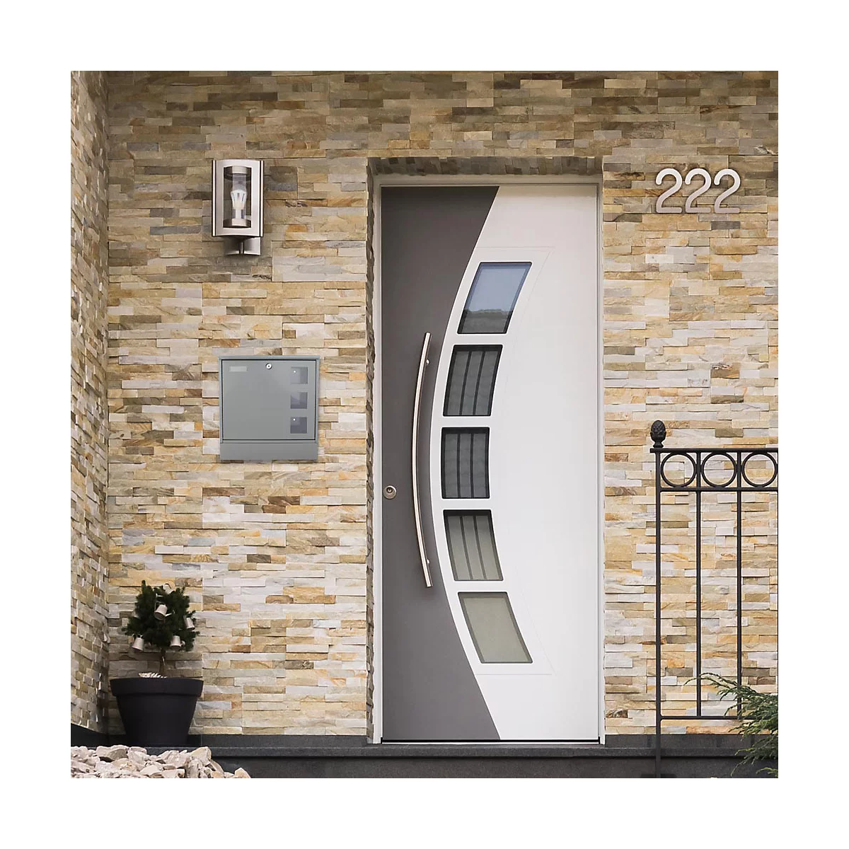 Rottner Briefkasten Postale, Wandmontage, Namensschlid/Postrolle/Sichtfenster, Zylinderschloss, 2 Schlüssel, Stahlblech, B 365 x T 120 x H 380 mm