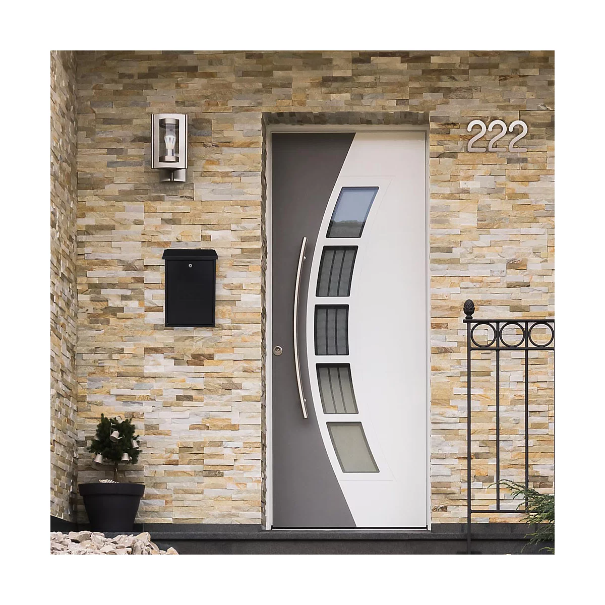 Rottner brievenbus Parma zwart-grijs
