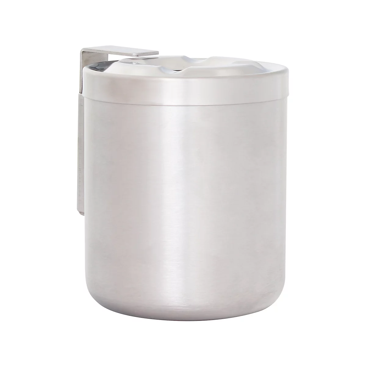 Rottner Cendrier mural, rond, capacité 2 l, couvercle avec 4 bacs, arceau de sécurité, L 102 x P 123 x H 125 mm, inox