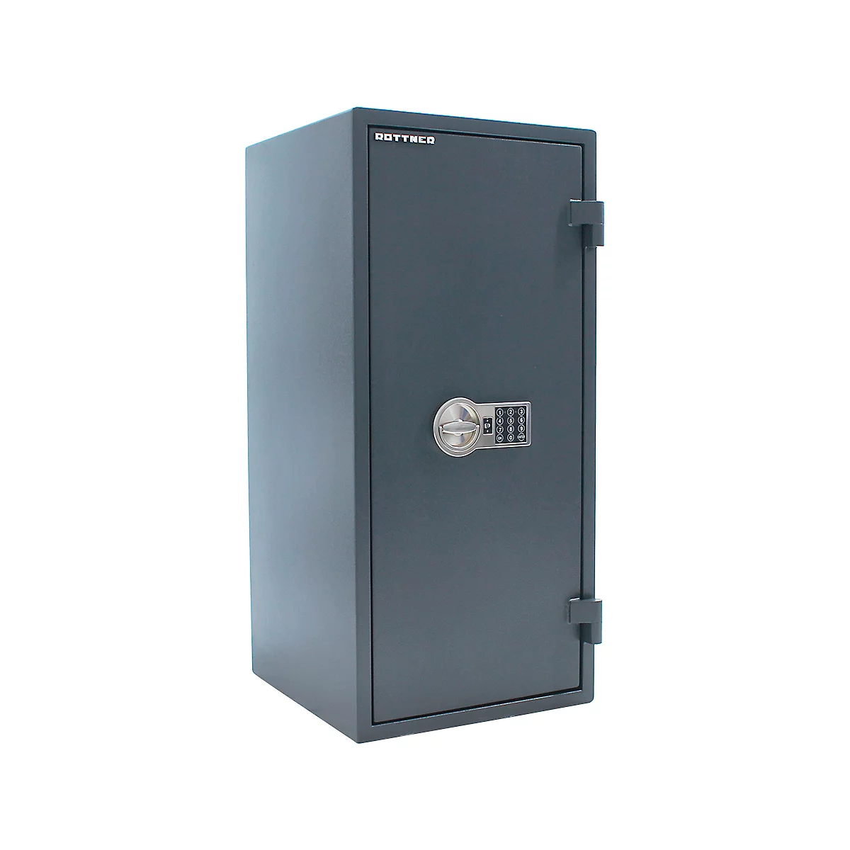 Rottner Dokumententresor Fire Hero 100, 81 l, EN 1, Feuerschutz bis 30 min, 2 Fachböden, Elektronikschloss, anthrazitgrau RAL 7016