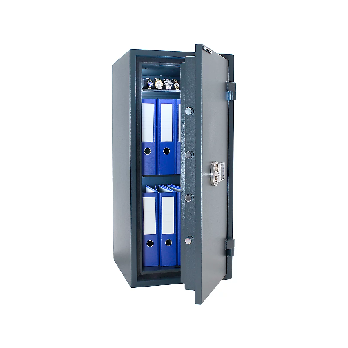 Rottner Dokumententresor Fire Hero 100, 81 l, EN 1, Feuerschutz bis 30 min, 2 Fachböden, Elektronikschloss, anthrazitgrau RAL 7016