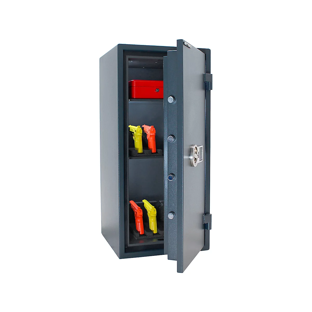 Rottner Dokumententresor Fire Hero 100, 81 l, EN 1, Feuerschutz bis 30 min, 2 Fachböden, Elektronikschloss, anthrazitgrau RAL 7016