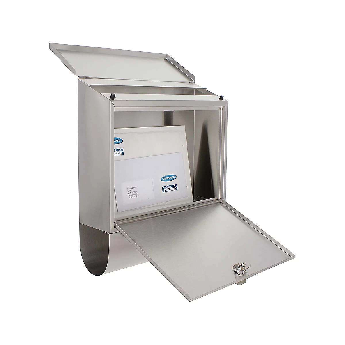 Rottner Edelstahl Briefkasten Villa Spezial Set