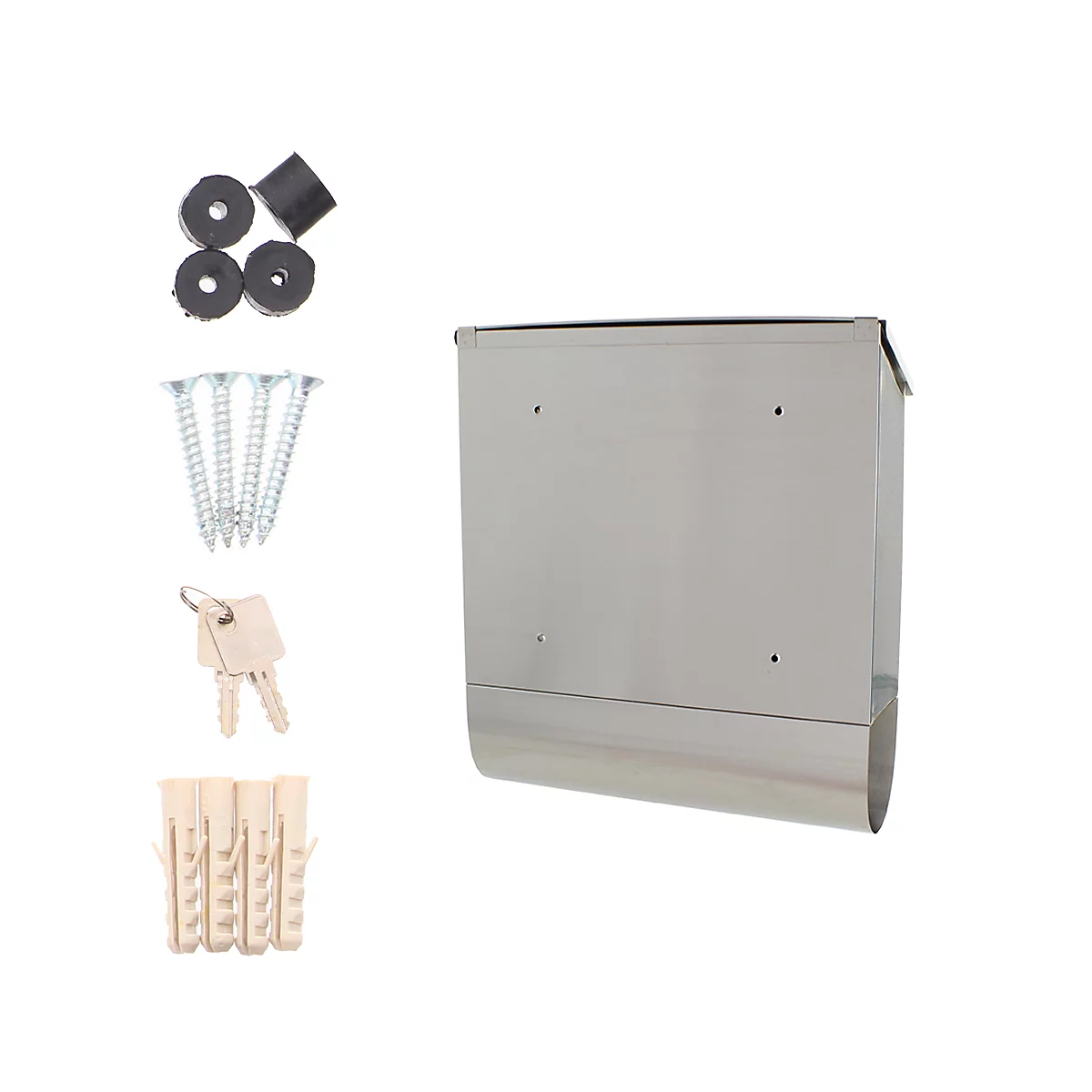 Rottner Edelstahl Briefkasten Villa Spezial Set