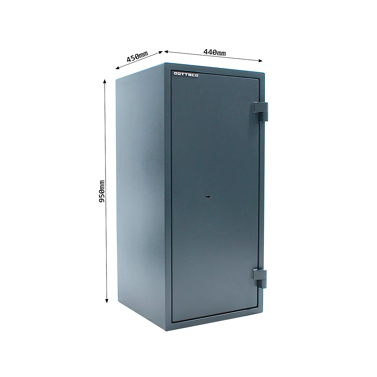 Rottner Fire Hero 100 kluis met EN 1 veiligheidsniveau, 30 minuten brandbeveiliging, slot met dubbelbaardsluiting, antraciet