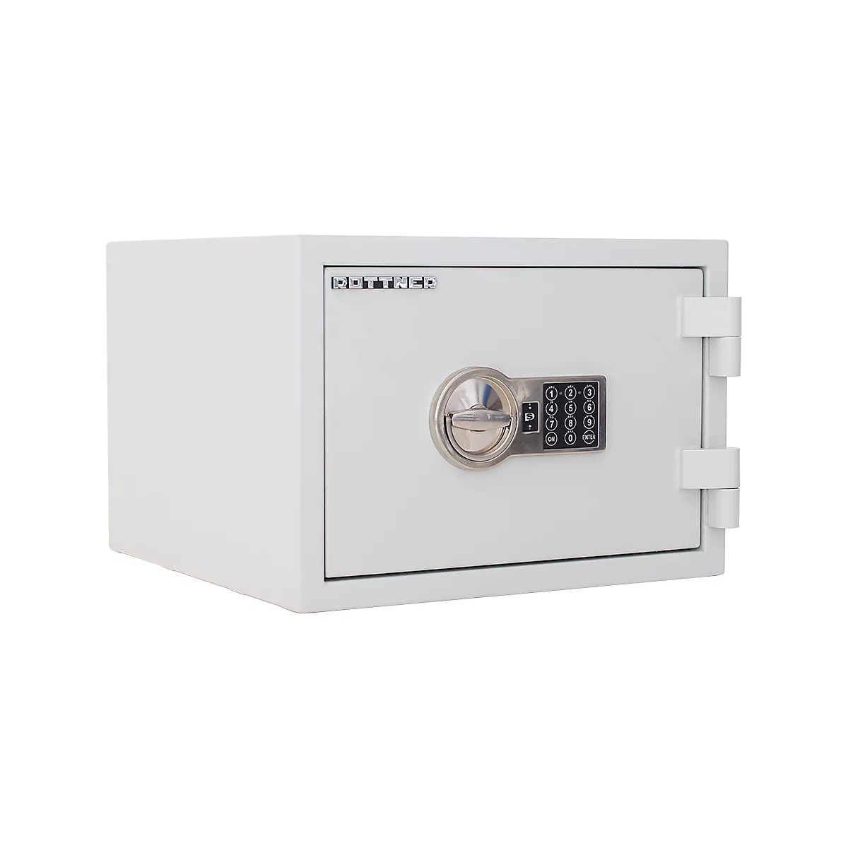 White safe with digital combination lock, brand 'BOTTACO' visible.