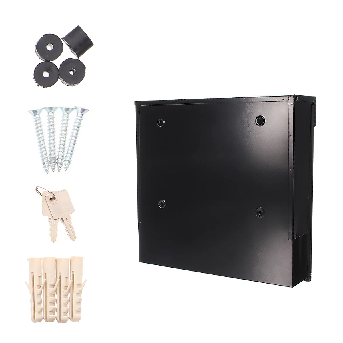 Rottner Kensington brievenbus, zwart plaatstaal