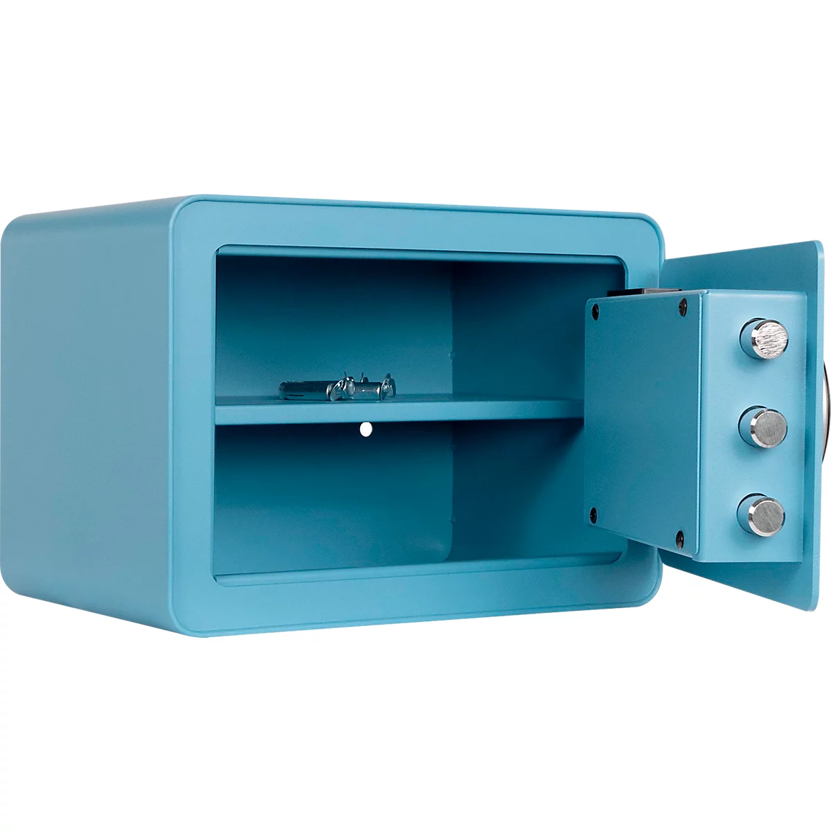 Rottner Möbeleinsatztresor Vintage, 16 Liter, Elektronikschloss mit Fingerprint, Stahl, H 250 x B 350 x T 250 mm, blau