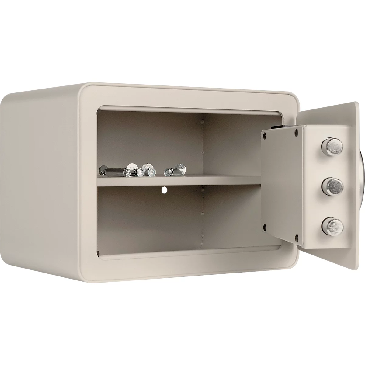 Rottner Möbeleinsatztresor Vintage, 16 Liter, Elektronikschloss mit Fingerprint, Stahl, H 250 x B 350 x T 250 mm, grau