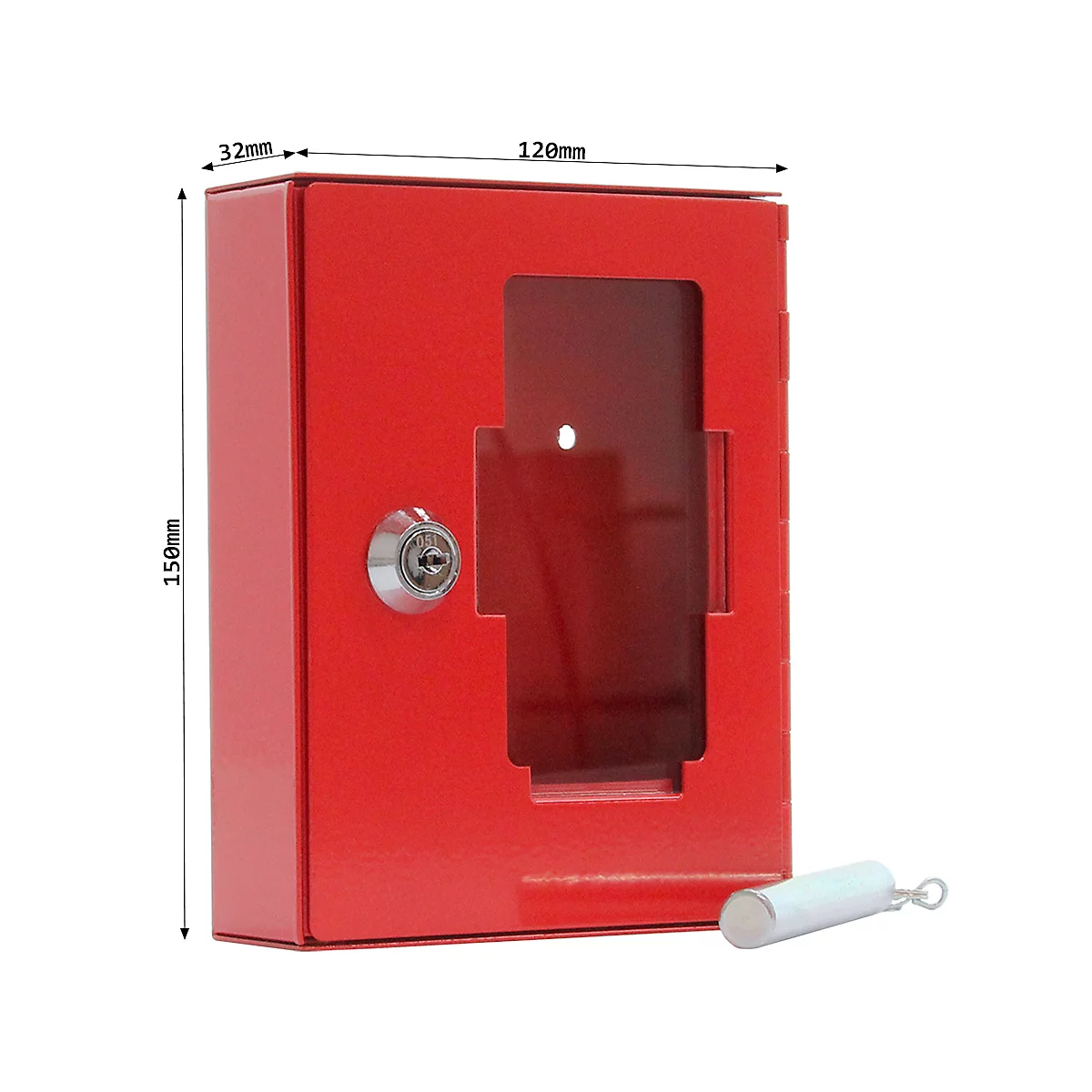 Rottner noodsleutelkast NSK 1 met klepel - cilinderslot, rood