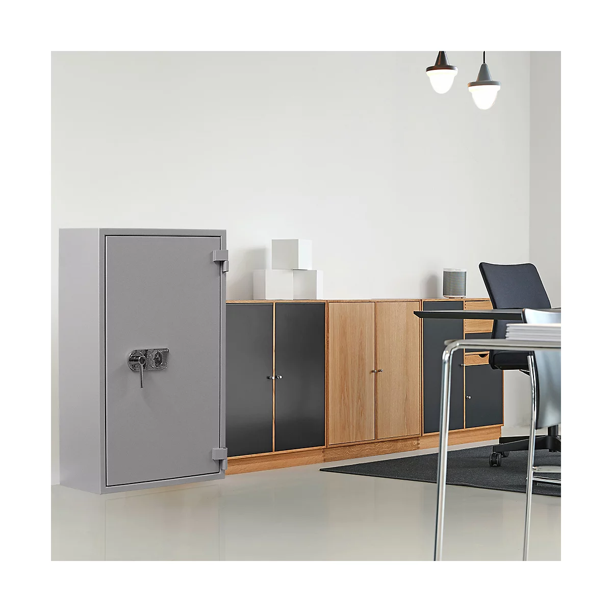 Rottner Papiersicherungsschrank EN1 Super Paper 120 Premium Doppelbartschloss weißaluminium