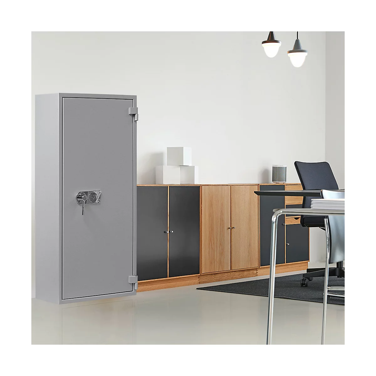 Rottner Papiersicherungsschrank EN1 Super Paper 160 Premium Doppelbartschloss weißaluminium