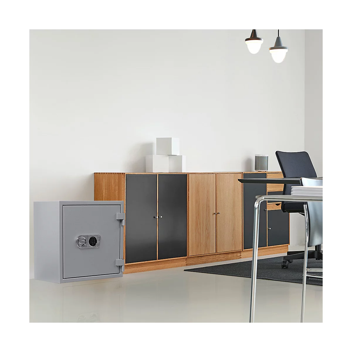 Rottner Papiersicherungsschrank EN1 Super Paper 65 Elektronikschloss Premium weißaluminium