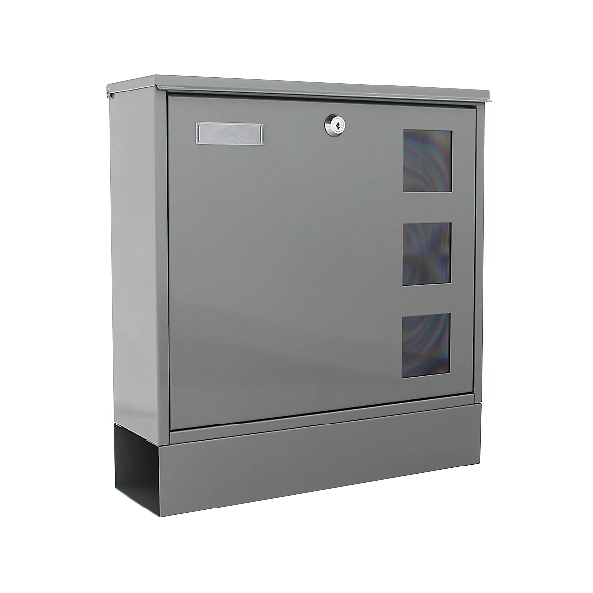 Rottner Postale brievenbus, wandgemonteerd, naamslot/postrol/zichtvenster, cilinderslot, 2 sleutels, plaatstaal, B 365 x D 120 x H 380 mm