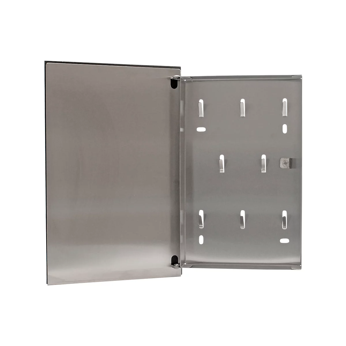 Rottner Schlüsselschrank Key Glass Black – Edelstahl, 8 Haken, Magnetverschluss