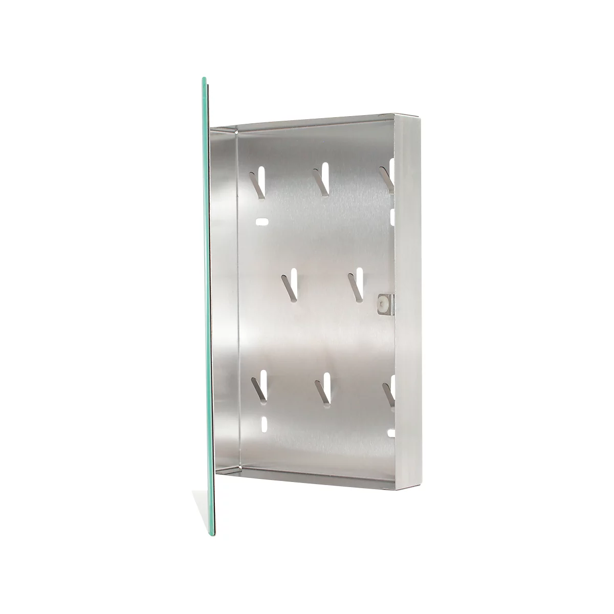 Rottner Schlüsselschrank Key Glass White – Edelstahl, 8 Haken, Magnetverschluss