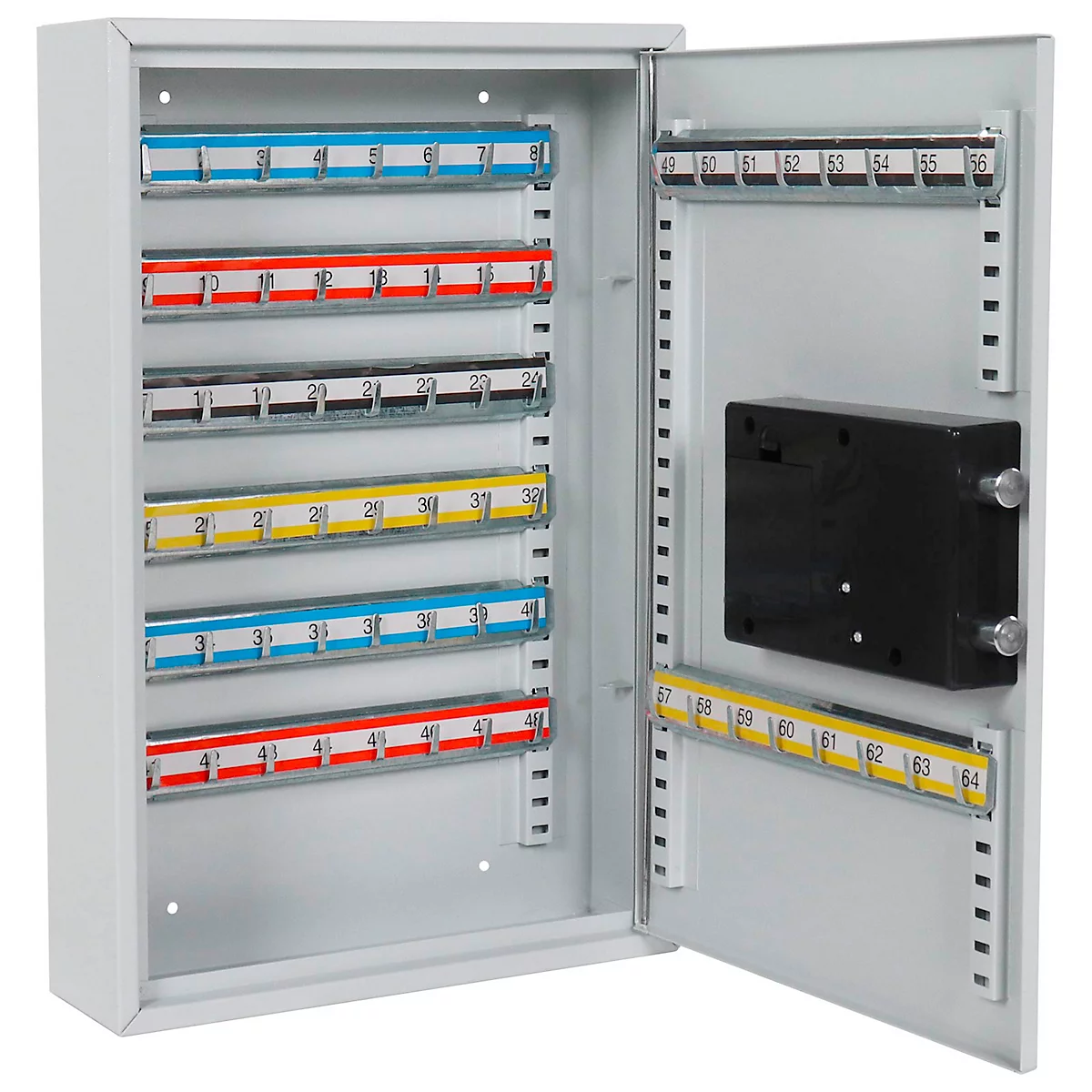 Rottner Schlüsselschrank S 64, Elektronikschloss, für bis zu 64 Schlüssel, grau
