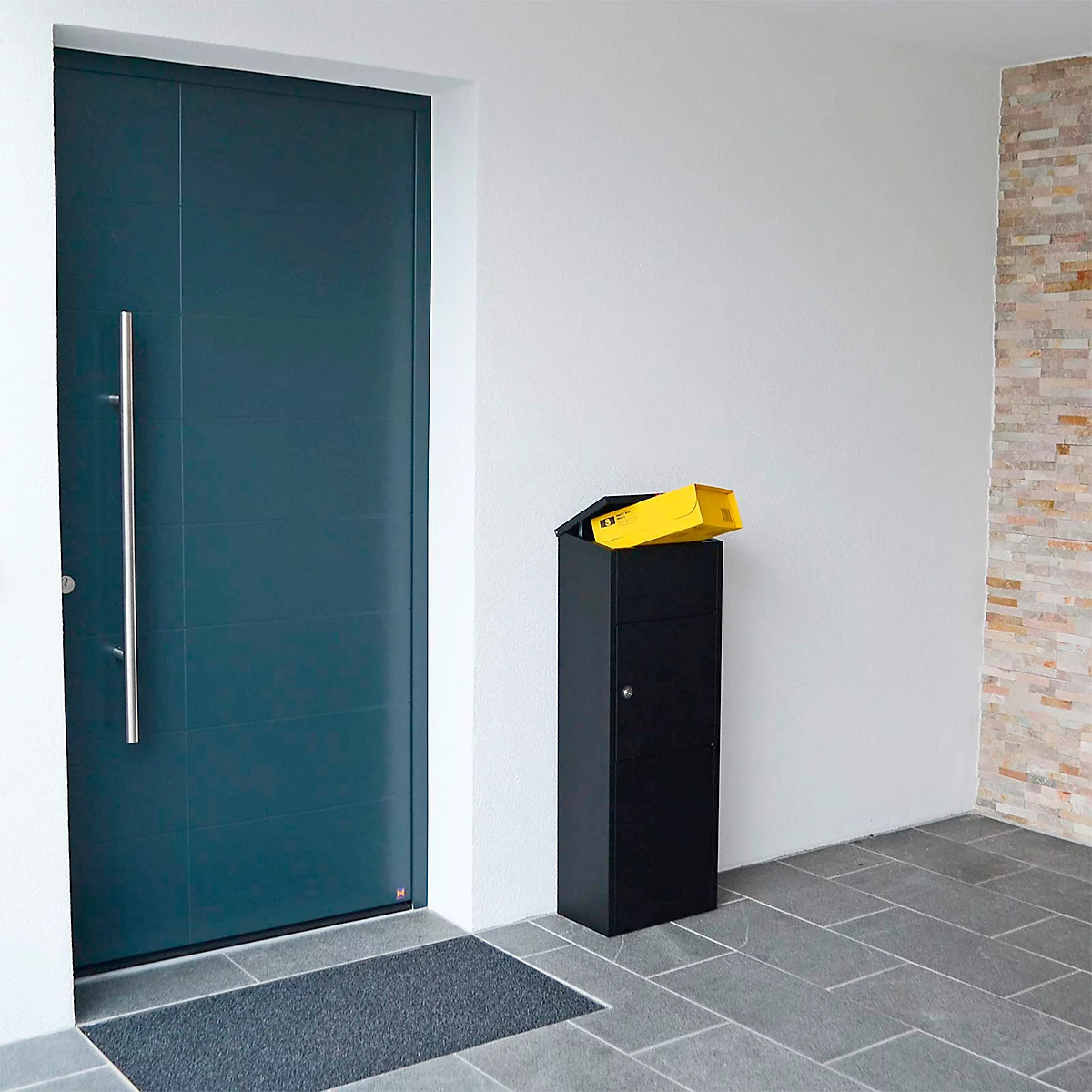Rottner staande pakketbrievenbus Parcel Keeper 1000, voor pakketten L 310 x B 290 x H 155 mm, plaatstaal met poedercoating, zwart
