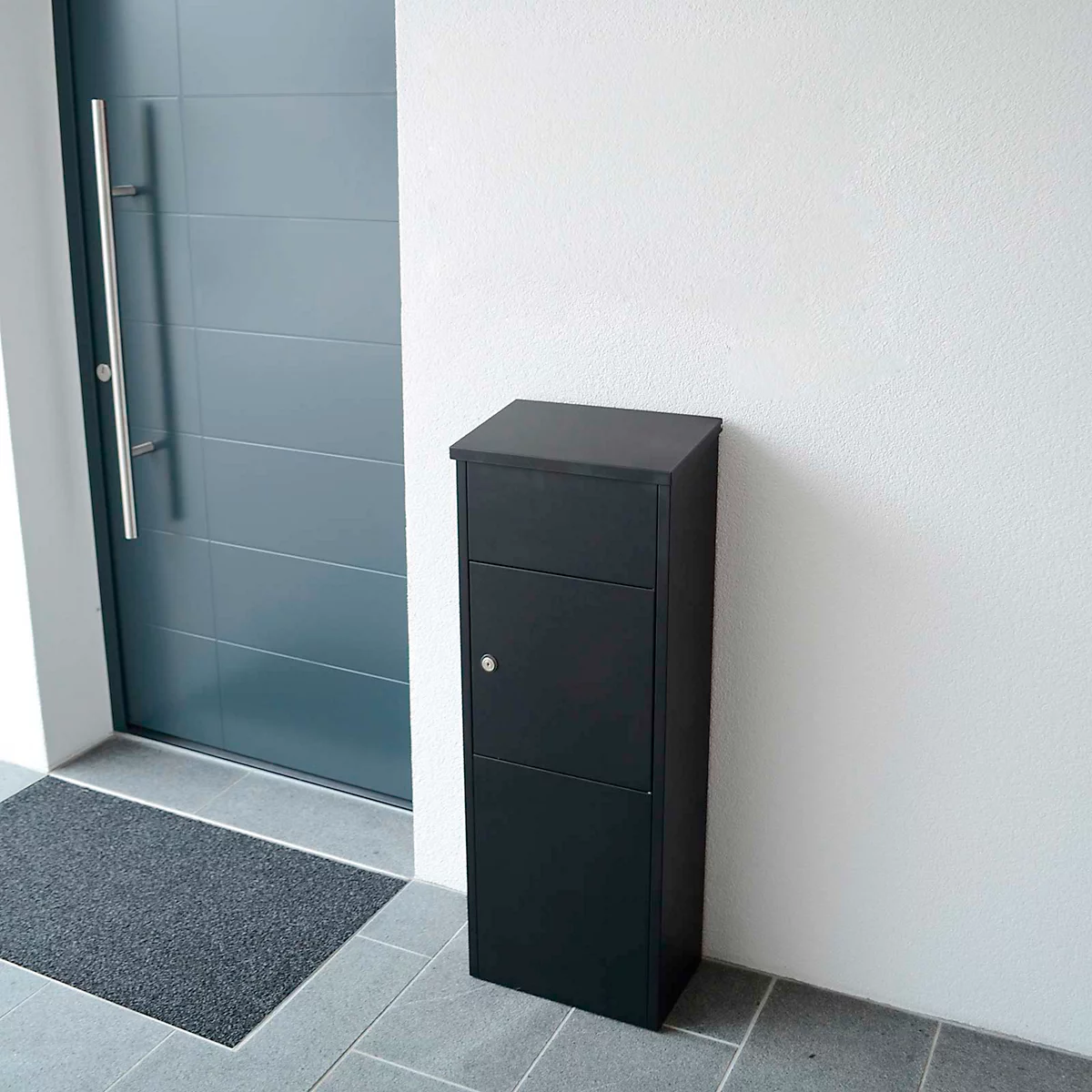 Rottner staande pakketbrievenbus Parcel Keeper 1000, voor pakketten L 310 x B 290 x H 155 mm, plaatstaal met poedercoating, zwart
