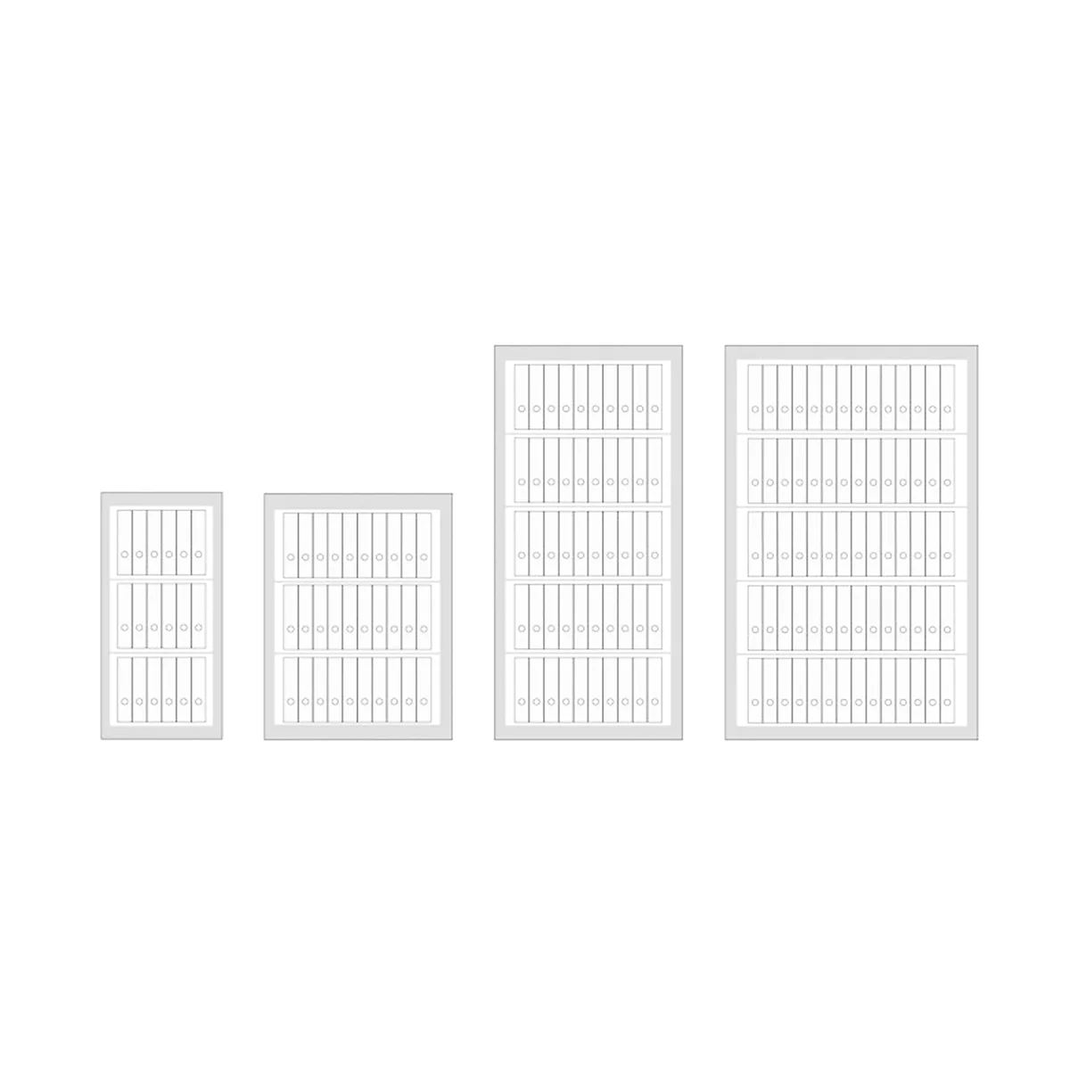 Rottner Stahlbüroschrank Office 4 Premium, 818 l, Flügeltür, 4 Fachböden, Doppelbartschloss, B 1250 x T 520 x H 19151 mm, Stahl, lichtgrau RAL 7035