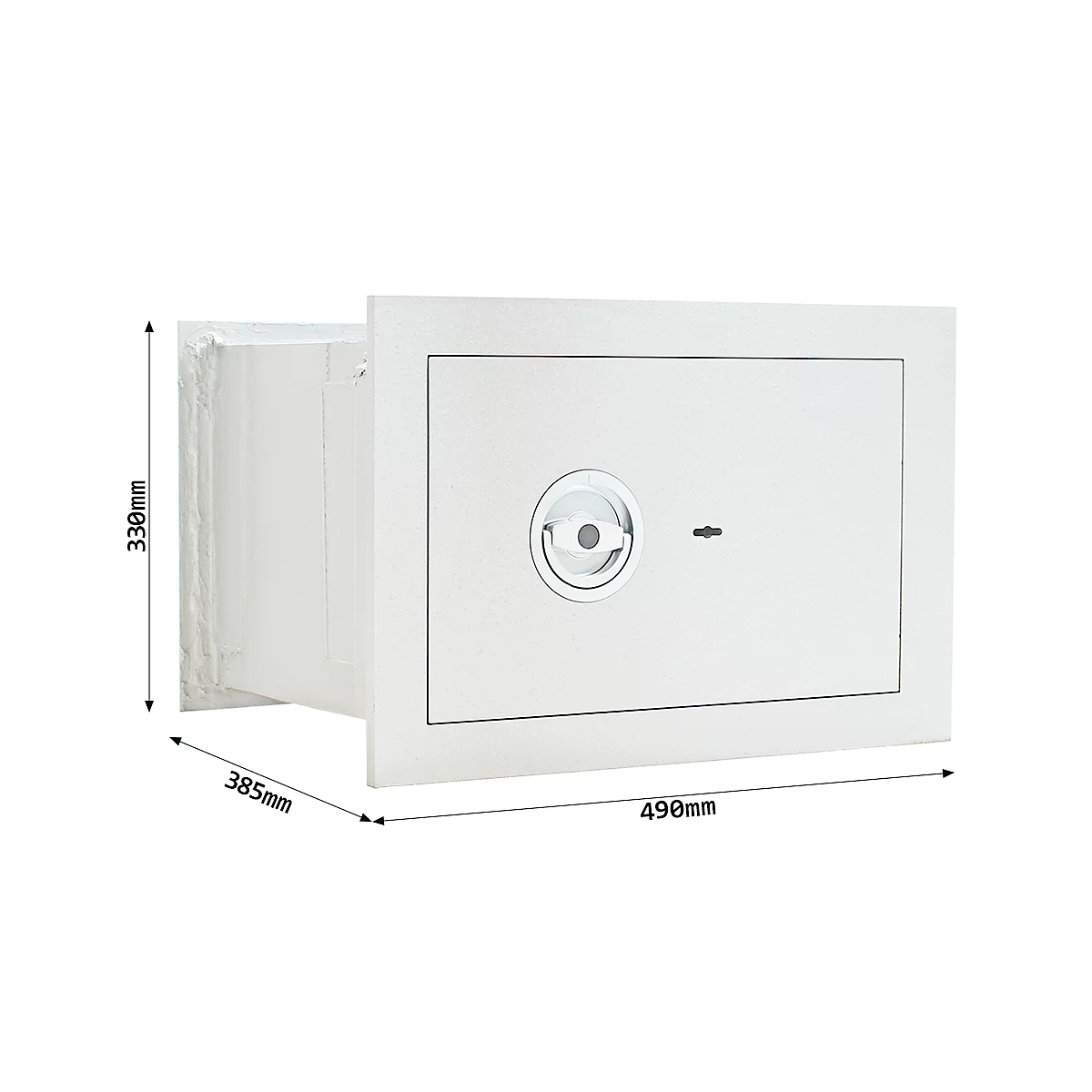 Rottner Wandtresor Stone Premium SE 35, 27 l, EN 1, mit 1 Fachboden, Doppelbartschloss, Stahl, weißaluminium RAL 9006