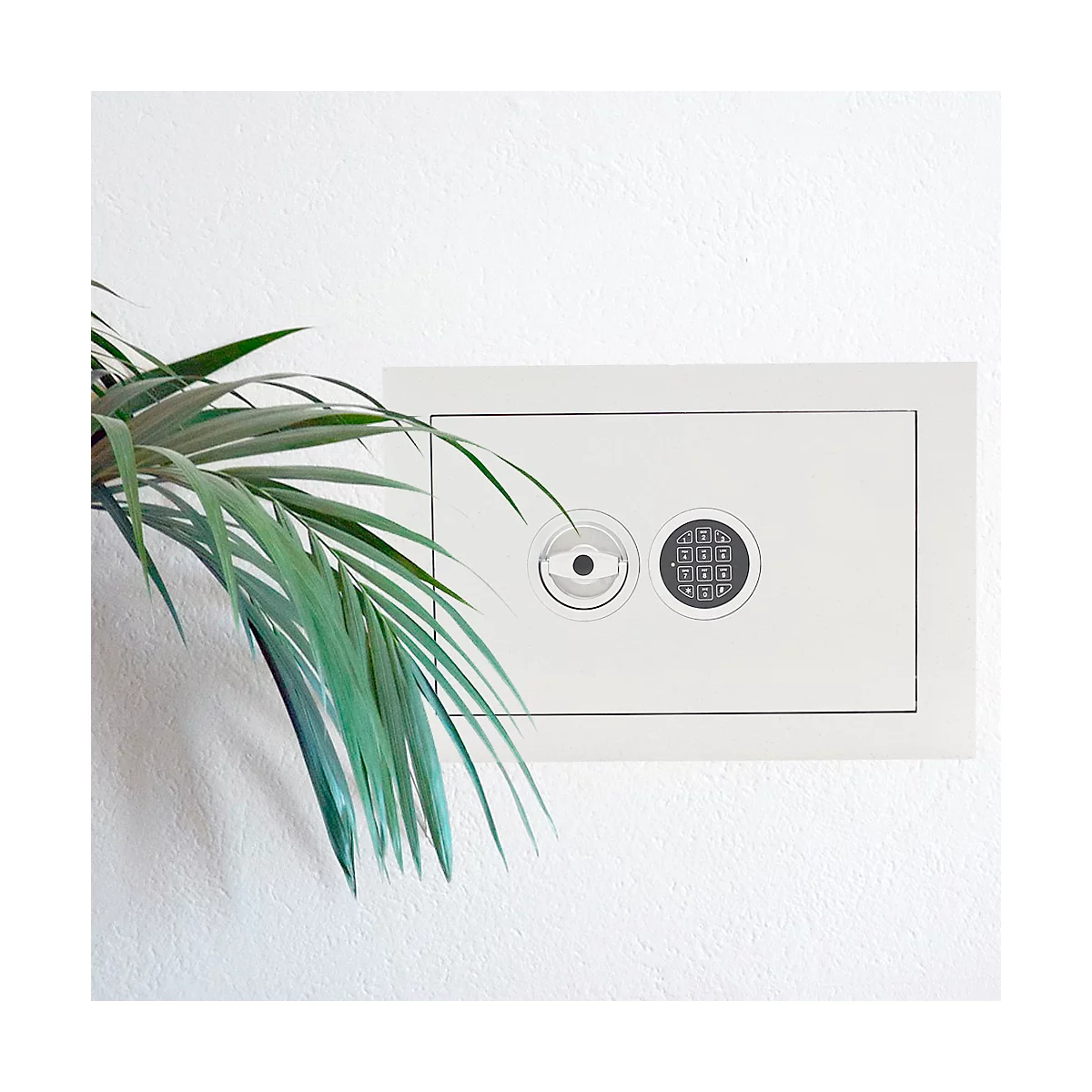 Rottner Wandtresor Stone Premium SE 35, 27 l, EN 1, mit 1 Fachboden, Elektronikschloss, Stahl, weißaluminium RAL 9006