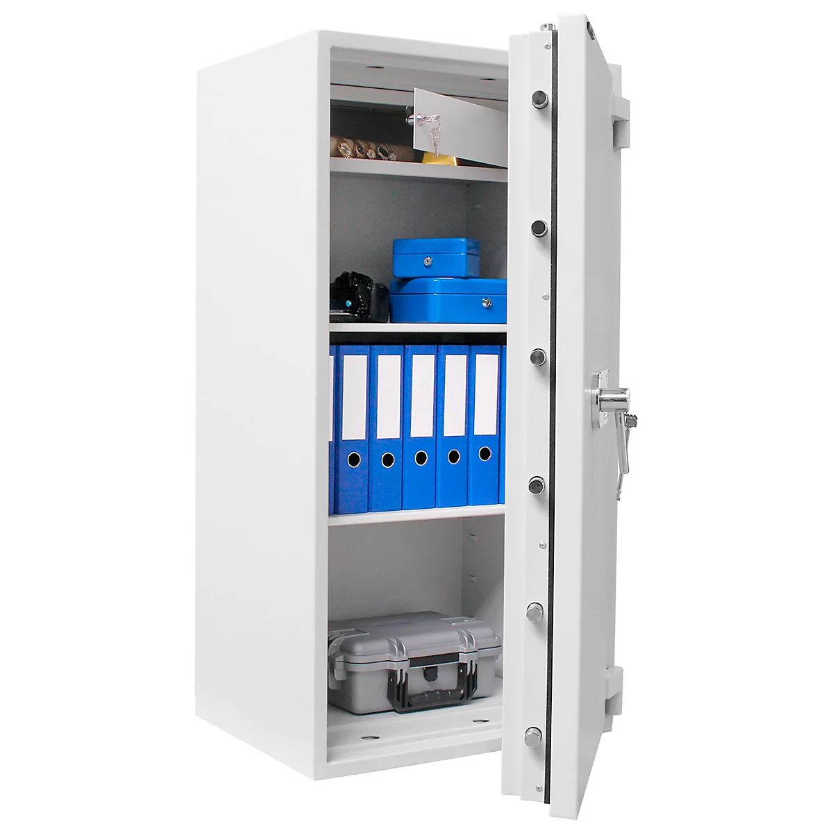 Rottner Wertschutzschrank Diamant Super Fire Premium DO130, 220 l, EN 3, Feuerschutz bis 30 min, 3 Fachböden, Doppelbartschloss, lichtgrau RAL 7035
