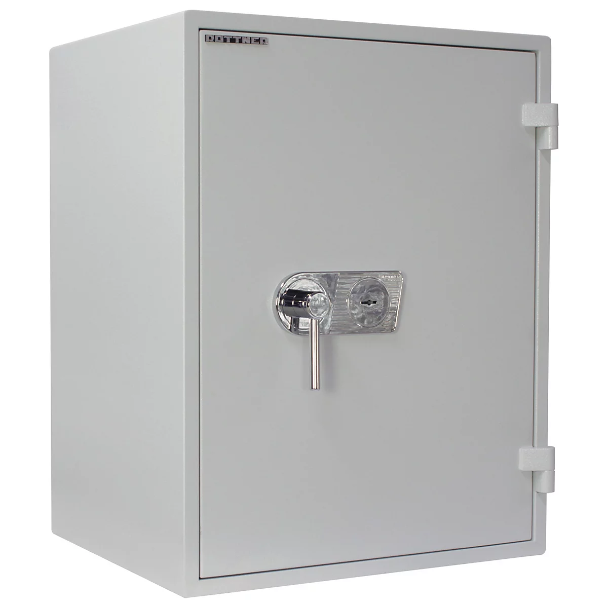 Rottner Wertschutzschrank Opal Fire Premium OPD-85 IT, 189 l, EN 1, Feuerschutz bis 30 min, 2 Fachböden, Doppelbartschloss, Stahl, lichtgrau RAL 7035