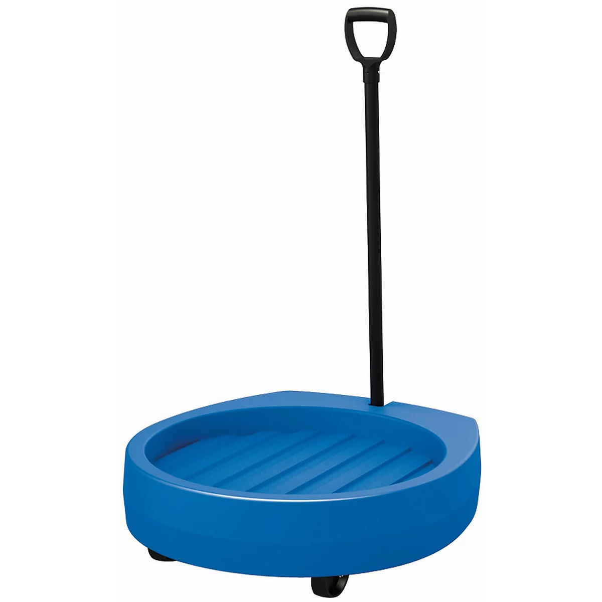 Rouleau à fût avec timon, polyéthylène, L 720 x P 800 x H 225 mm, pour fûts en acier de 200 l, fûts en plastique de 220 l, jusqu'à 300 kg