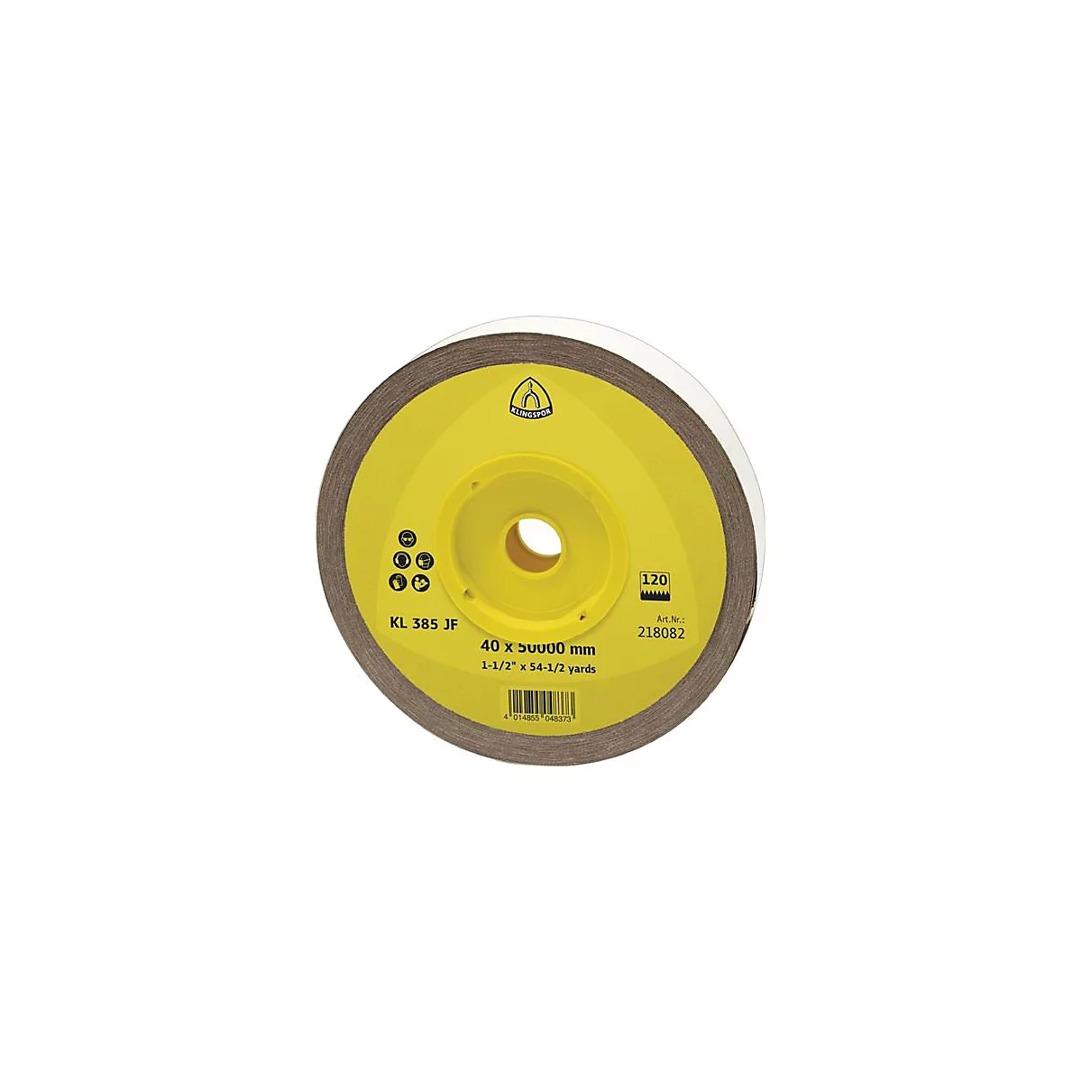 Rouleau abrasif KL 385 JF 40mm K.120 pour métal Corindon KLINGSPOR