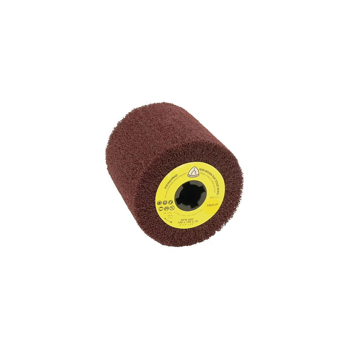 Rouleau de satinage NFW 600 S coarse Ø100xl100mm 19mm KLINGSPOR